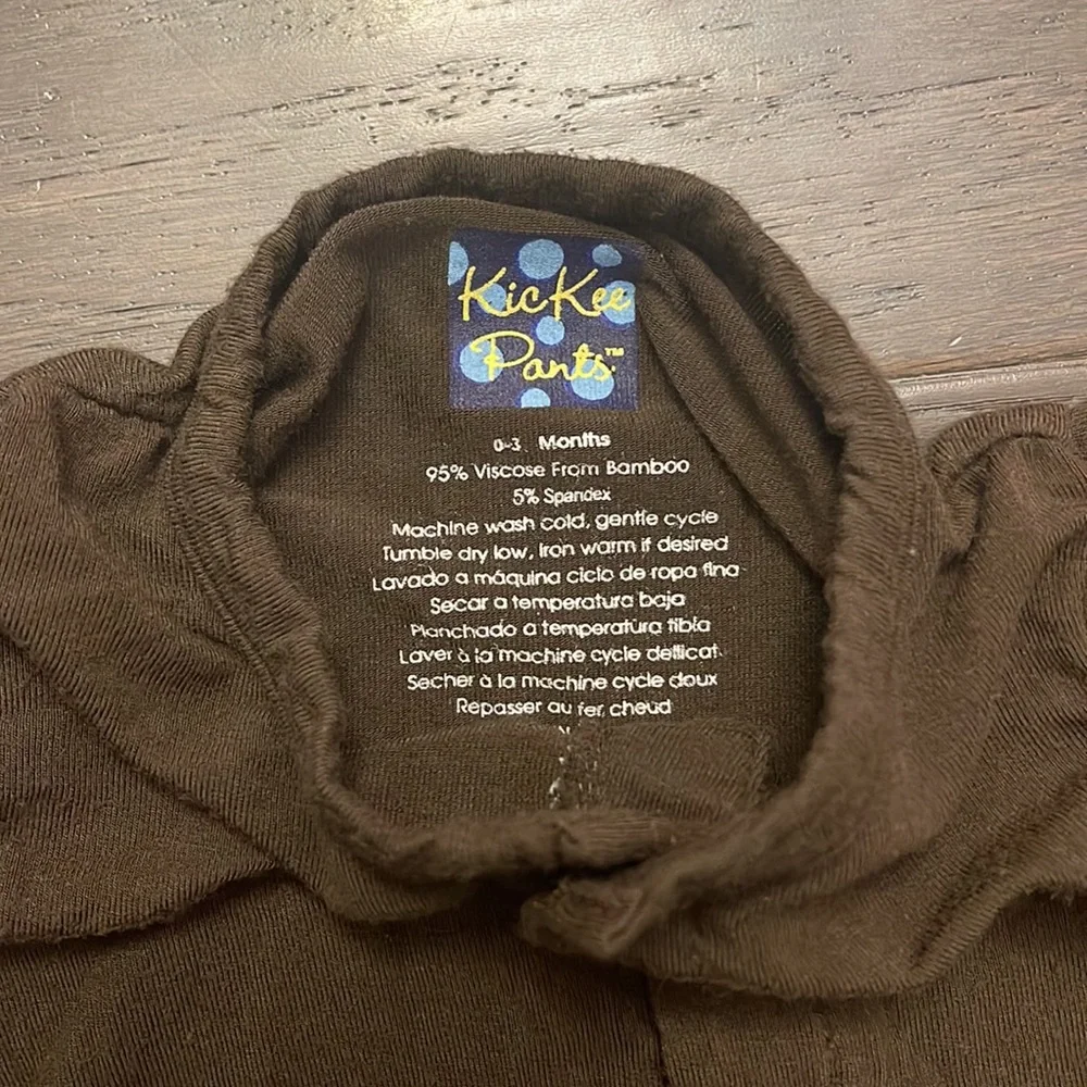 Kickee Pants Snap Footies dark brown size 0-3 months baby infant